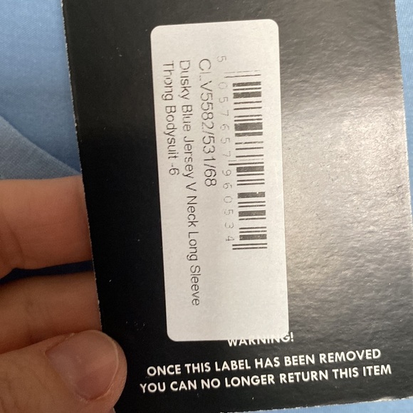 Pretty little thing  Dusky Blue Jersey V Neck Long Sleeve Thing Bodysuit - Picture 6 of 9